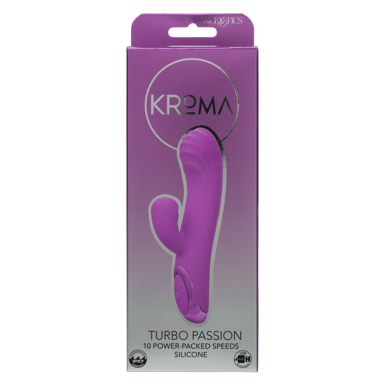 Kroma Turbo Passion Rechargeable Silicone Dual Stimulator - Purple