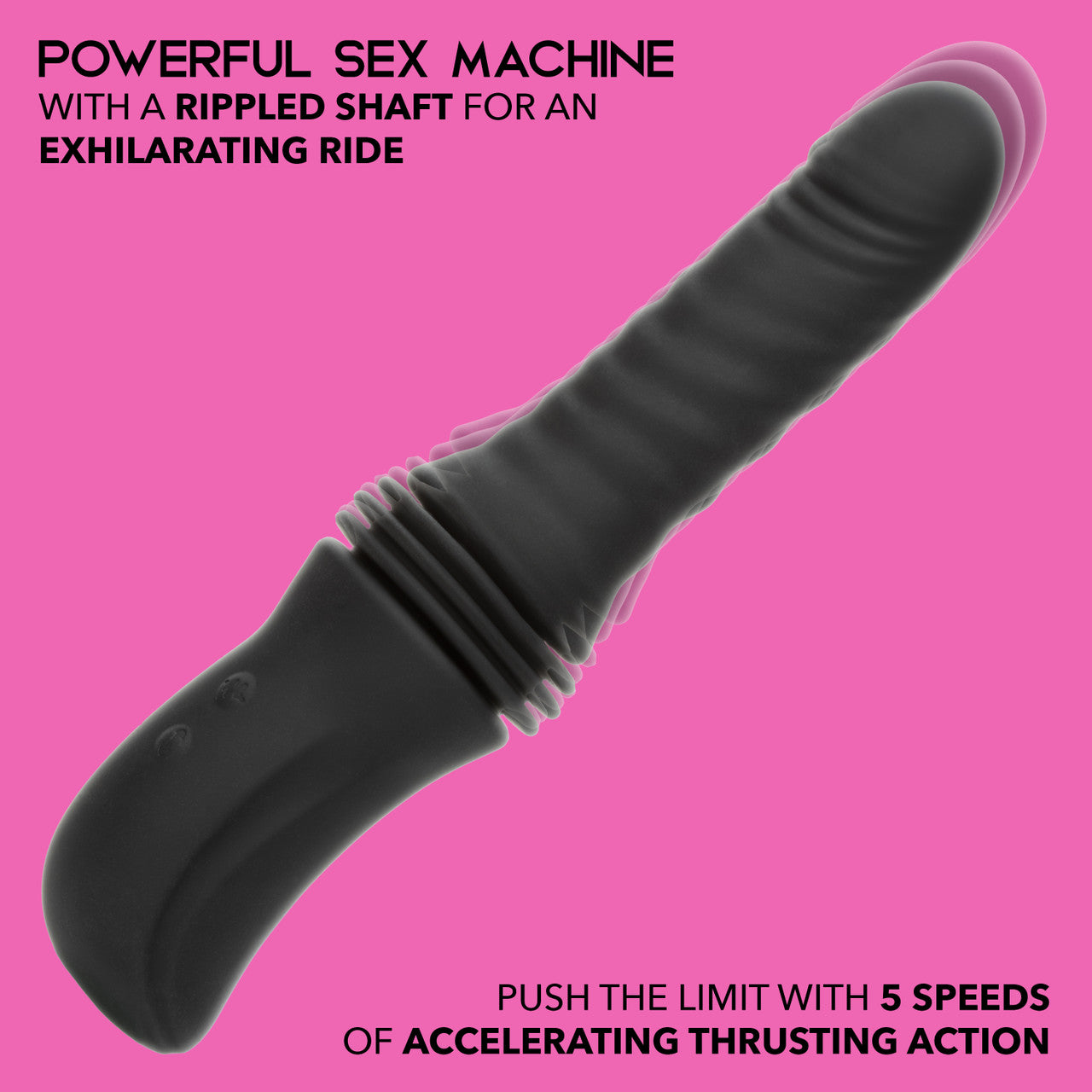 Overdrive Rechargeable Silicone Sex Machine Waterproof Thruster with Remote Control - Black