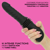Overdrive Rechargeable Silicone Sex Machine Waterproof Thruster with Remote Control - Black