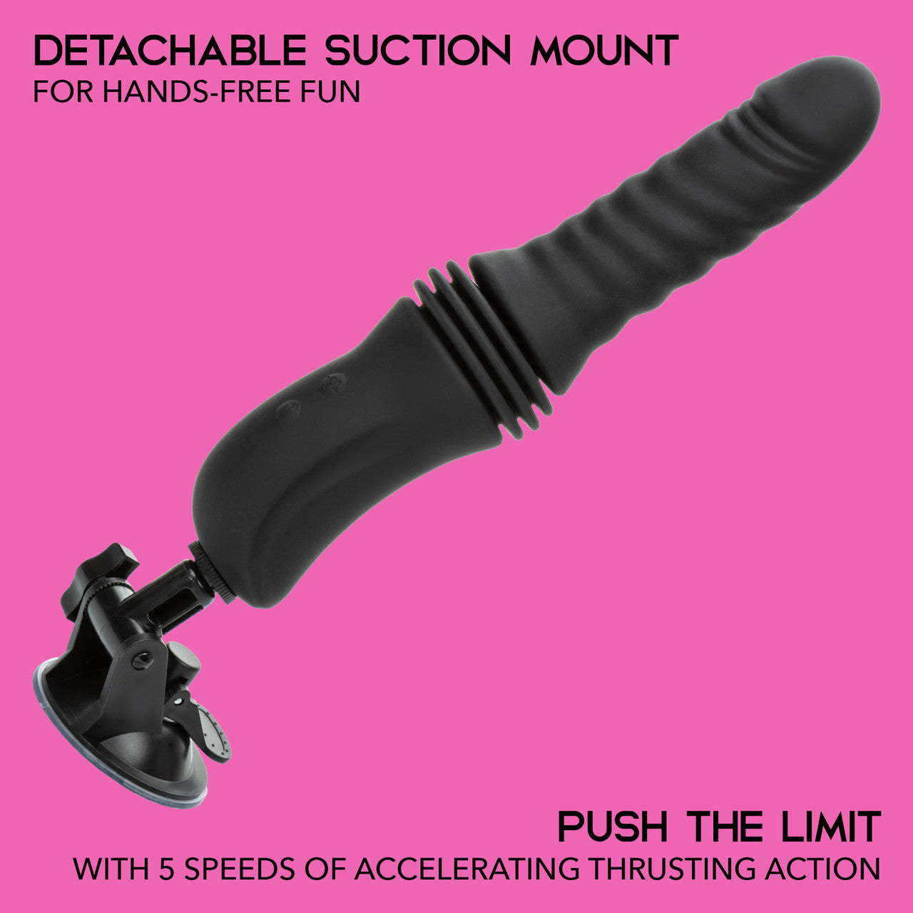 Overdrive Rechargeable Silicone Sex Machine Waterproof Thruster with Remote Control - Black