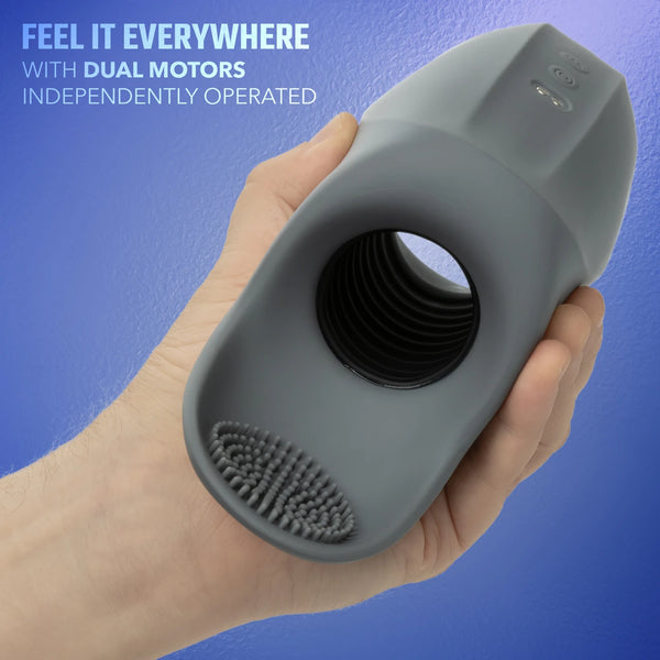 Milk Master Rechargeable Silicone Squeeze & Please Masturbator - Gray