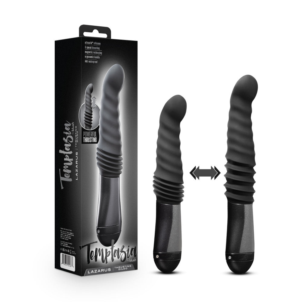 Temptasia Lazarus Rechargeable Silicone Thrusting Dildo - Black