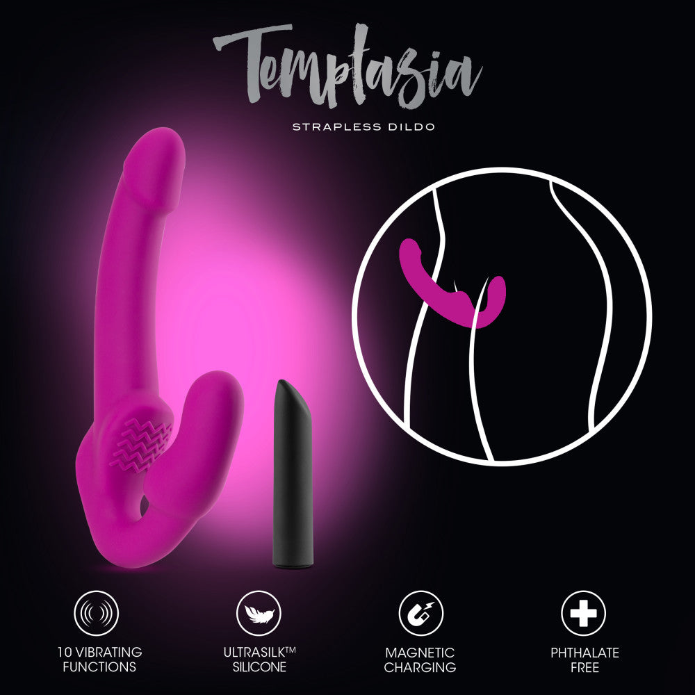 Temptasia - Estella - Strapless Silicone Dong - Pink