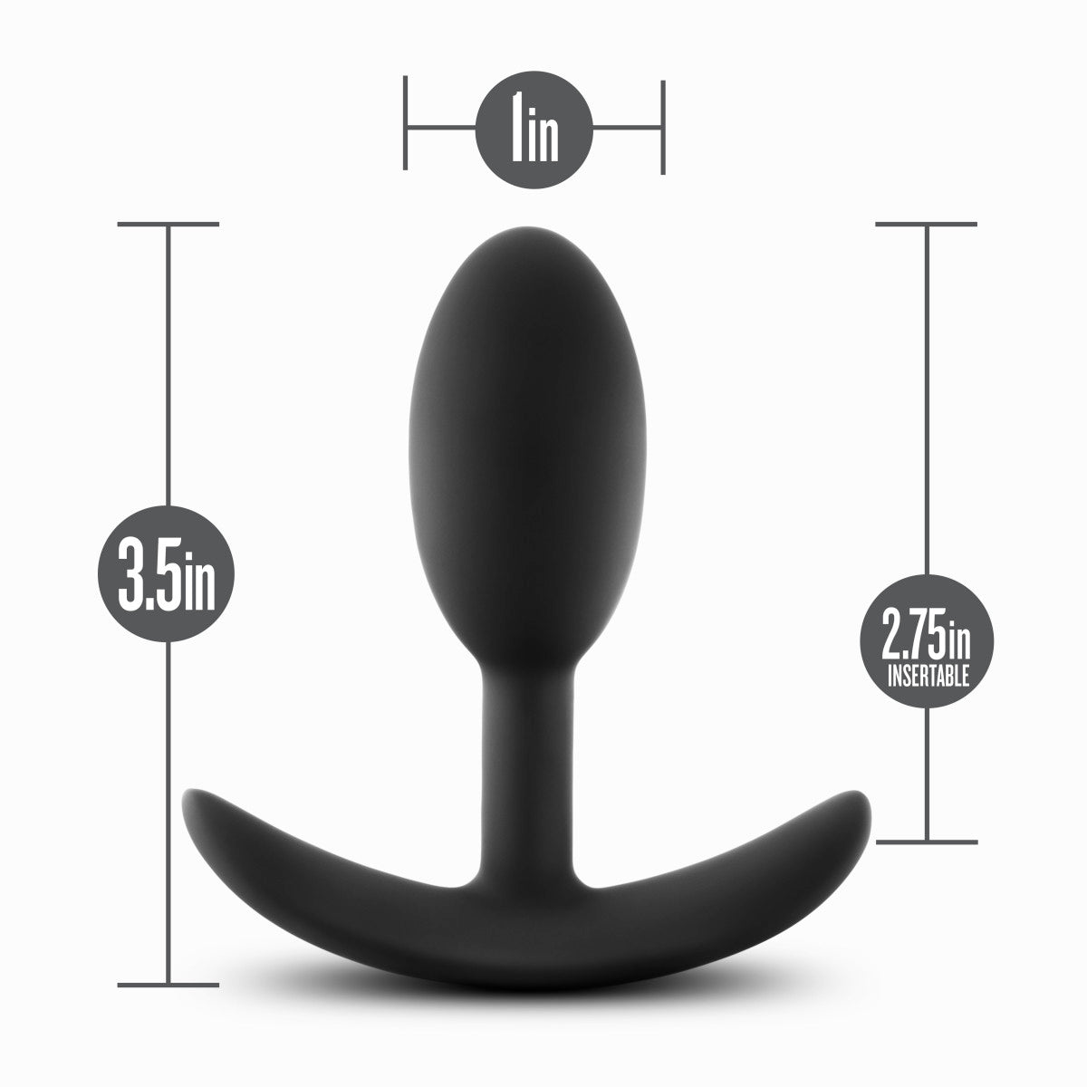 Anal Adventures Platinum - Silicone Vibra Slim Plug - Small - Black