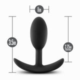 Anal Adventures Platinum - Silicone Vibra Slim Plug - Small - Black