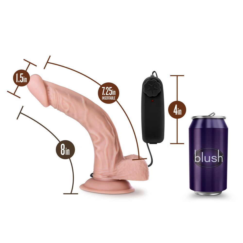 Dr. Skin - Dr. Sean - 8 in Vibrating Dildo with Suction Cup - Vanilla