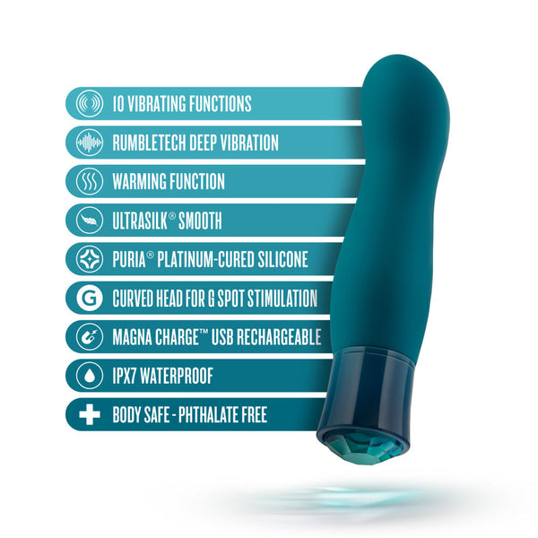 Oh My Gem Fierce 5 Inch Warming G-Spot Vibrator in Blue Topaz