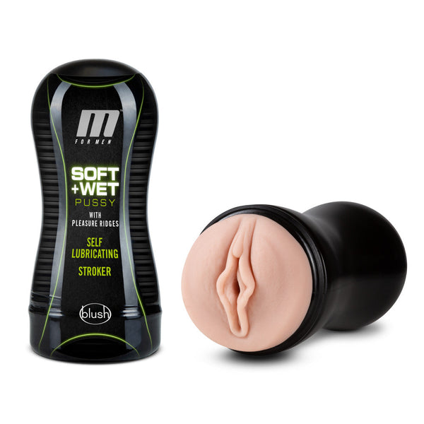 M for Men - Soft and Wet - Pussy with Pleasure Ridges - Self Lubricating Stroker Cup - Vanilla
