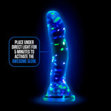 Neo Elite Glow in the Dark Silicone Hanky Panky Dildo 7.5in - Confetti