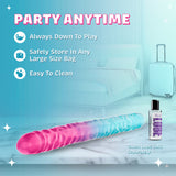 B Yours Candy Papi Double Dildo 17.75in - Multicolor