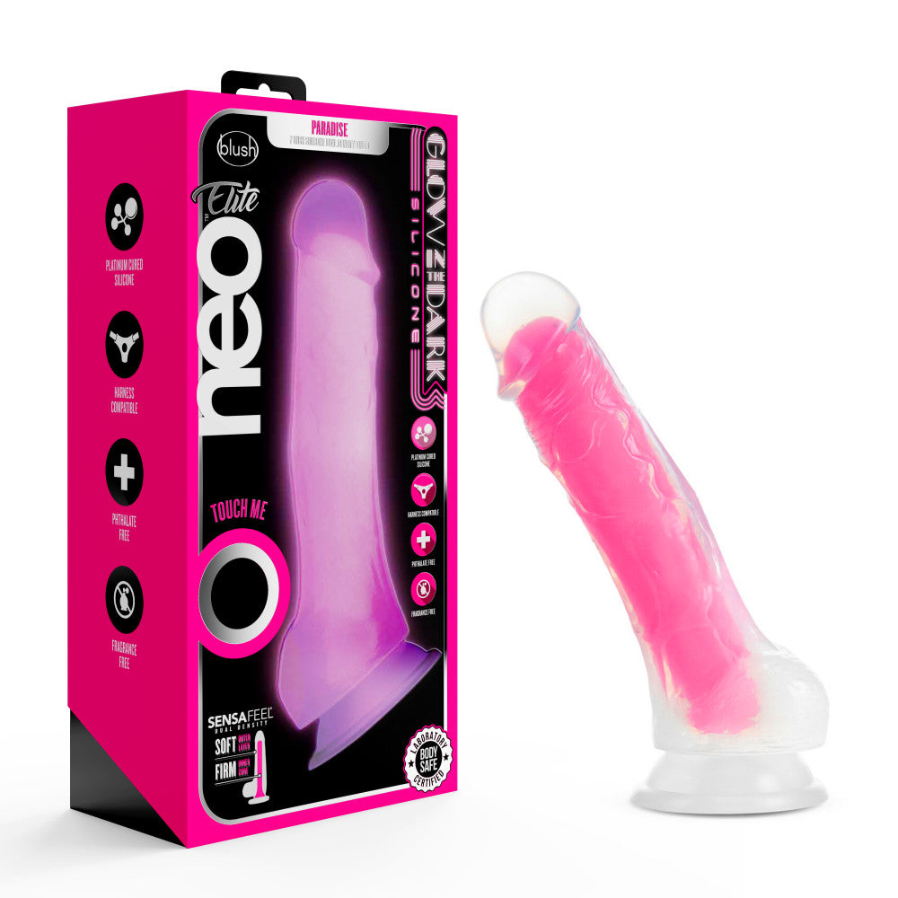 Neo Elite - Glow in the Dark - Paradise - 7in Dual Density Dong - Neon Pink