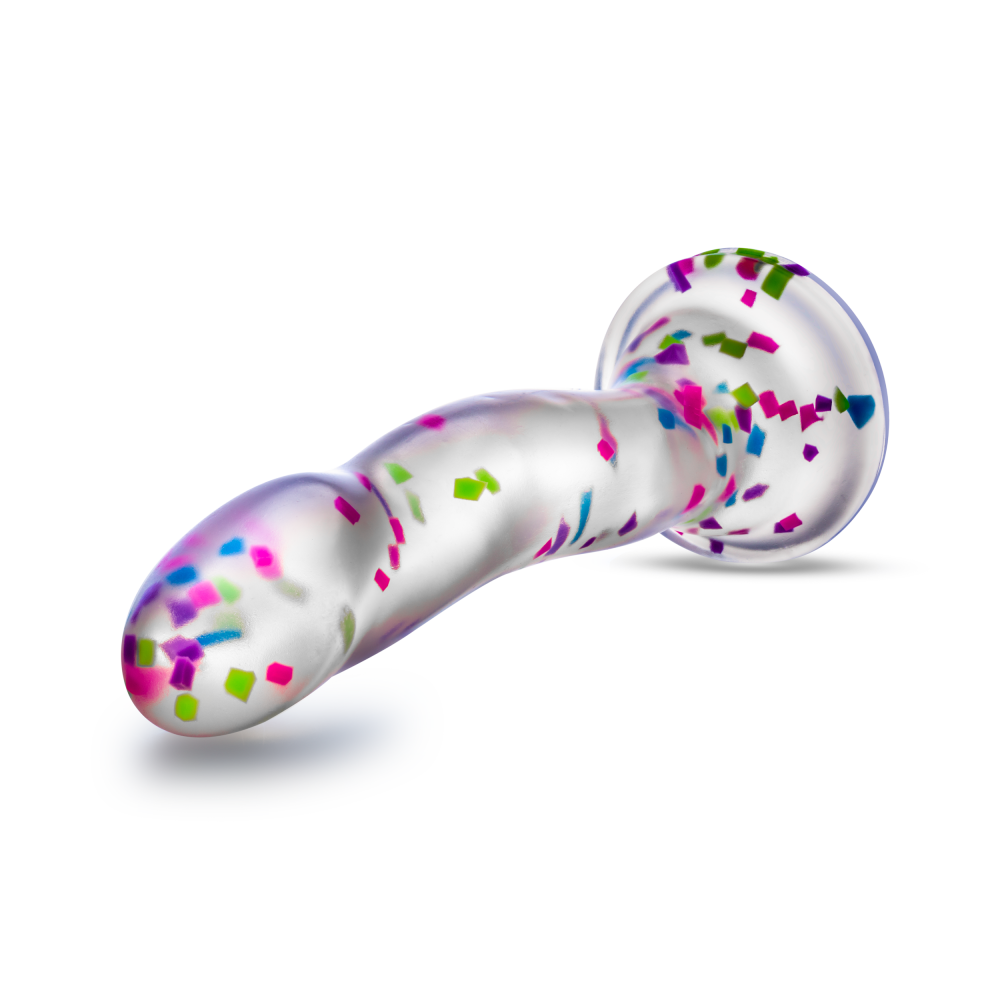 Neo Elite Glow in the Dark Silicone Hanky Panky Dildo 7.5in - Confetti
