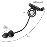 Anal Adventures Platinum - Silicone Anal Plug with Vibrating C-Ring - Black
