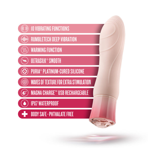 Oh My Gem Elegant 5 Inch Warming G-Spot Vibrator in Morganite