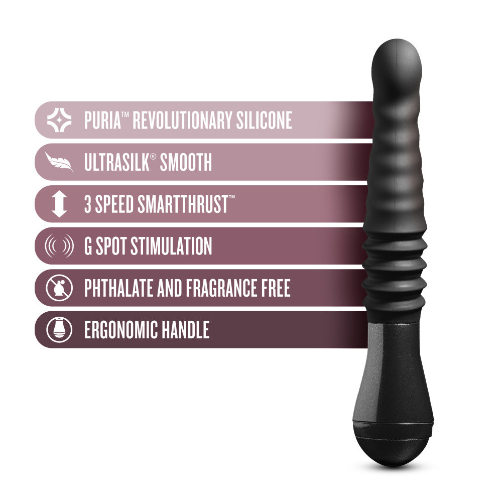 Temptasia Lazarus Rechargeable Silicone Thrusting Dildo - Black
