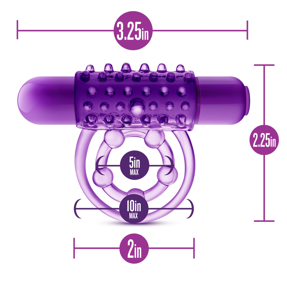 Play With Me - The Player - Vibrating Double Strap C-Ring - Purple