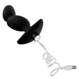 Anal Adventures Platinum - Silicone Vibrating Prostate Massager 04 - Black