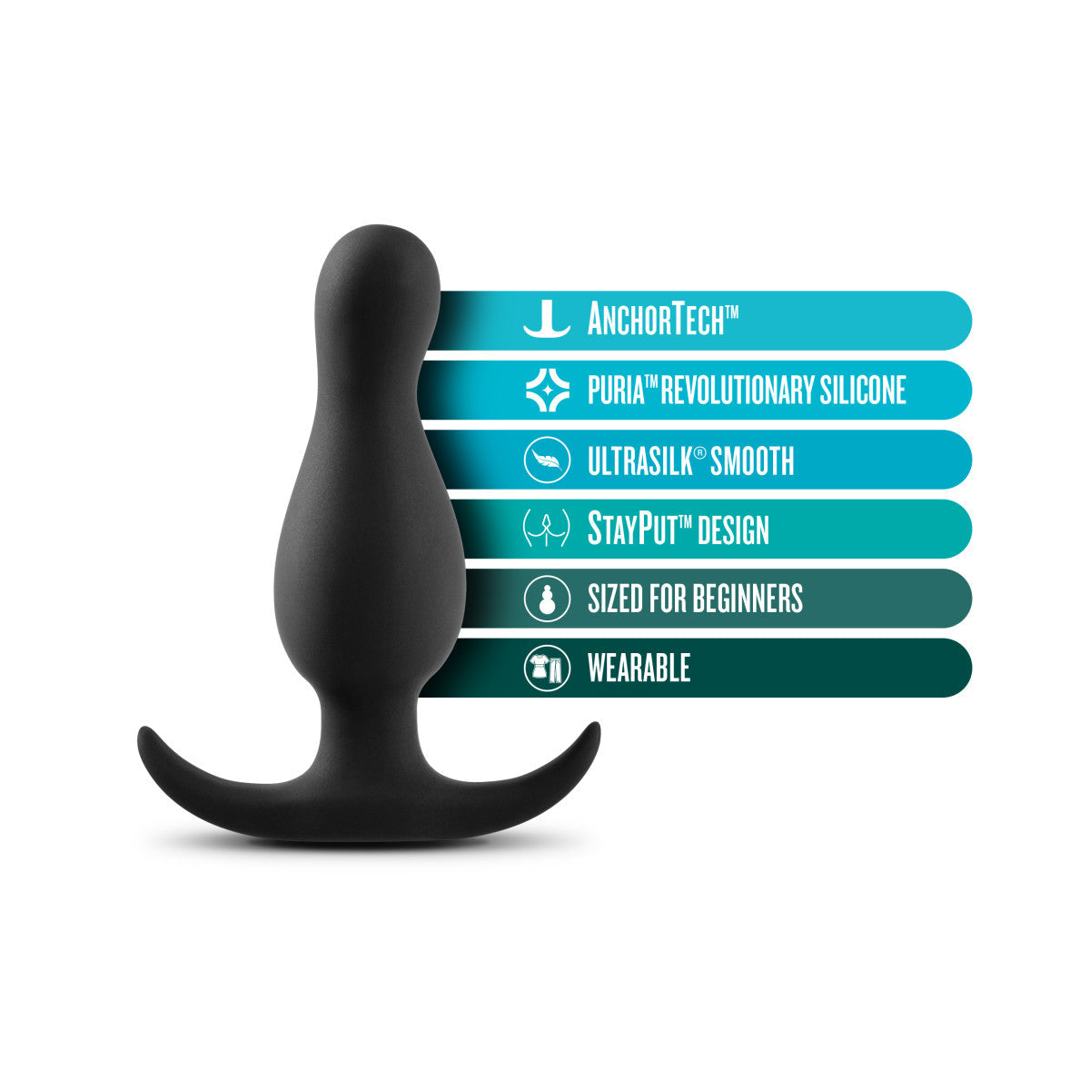 Anal Adventures Platinum - Curve Plug - Black