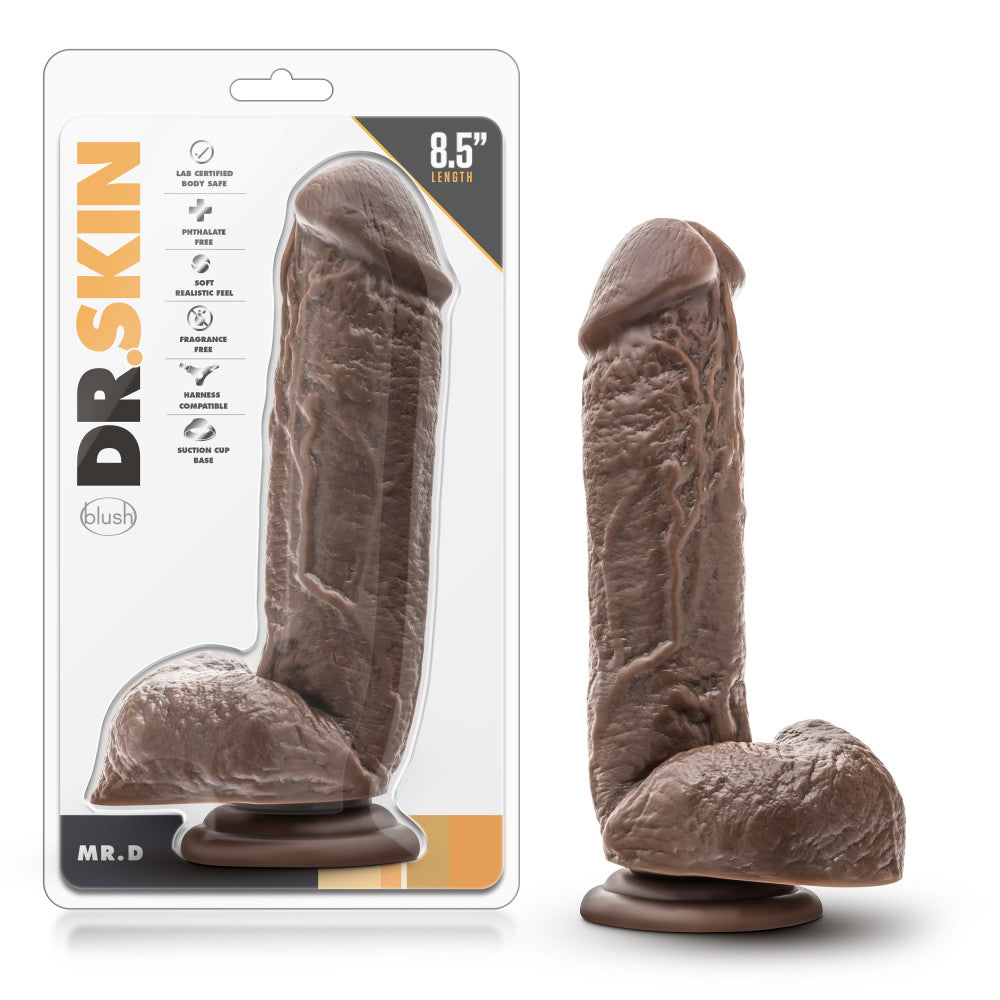 Dr. Skin - Mr. D 8.5in Dildo with Suction Cup - Chocolate
