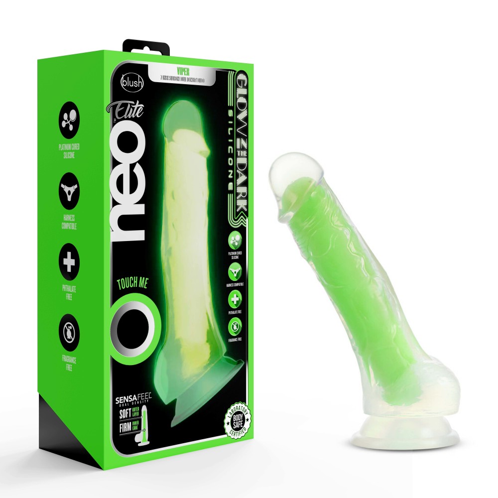 Neo Elite - Glow in the Dark - Viper - 7in Dual Density Dong - Neon Green