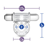 Stay Hard - 10 Function Vibrating Mega Bull Ring - Clear