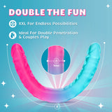 B Yours Candy Papi Double Dildo 17.75in - Multicolor
