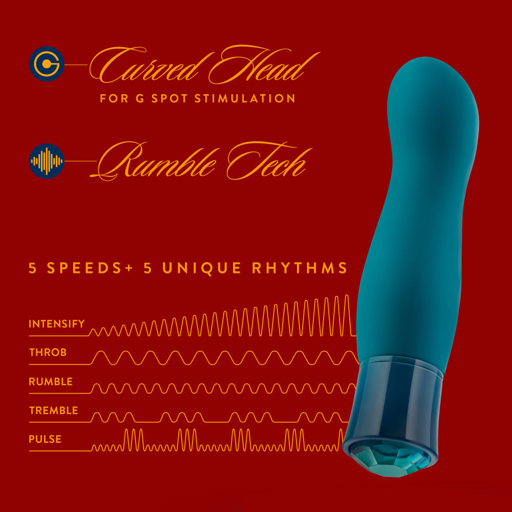 Oh My Gem Fierce 5 Inch Warming G-Spot Vibrator in Blue Topaz