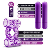Play With Me - Double Play - Dual Vibrating Cock Ring - Purple