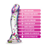 Neo Elite Glow in the Dark Silicone Hanky Panky Dildo 7.5in - Confetti