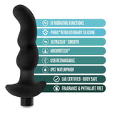 Anal Adventures Platinum - Silicone Vibrating Prostate Massager 03 - Black
