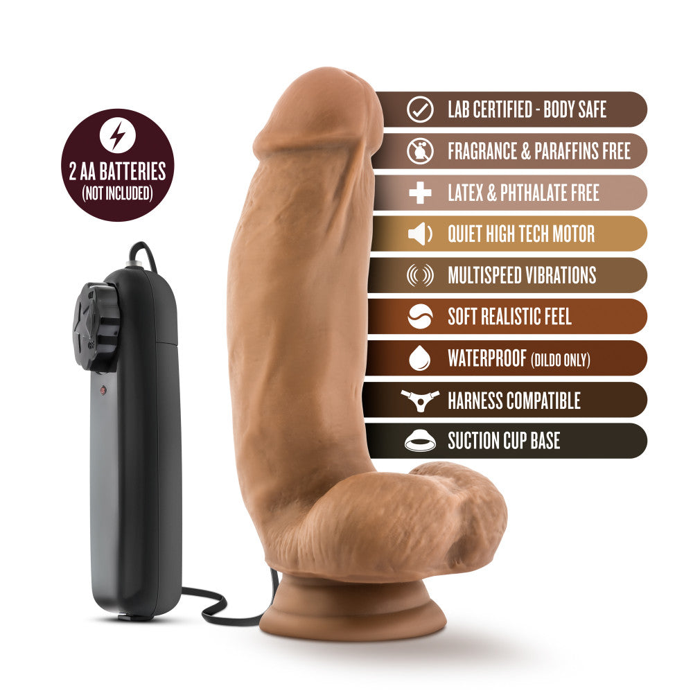 Loverboy - MMA Fighter - 7in Vibrating Realistic Cock - Mocha