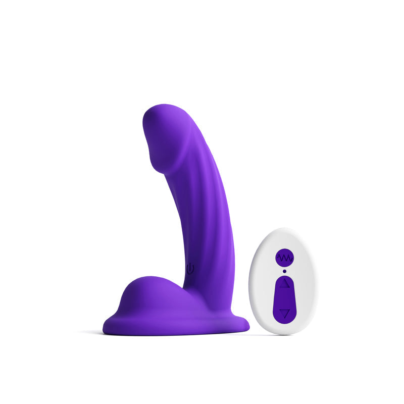 Colours Curve Silicone Vibrating Dildo with Remote Control 5in