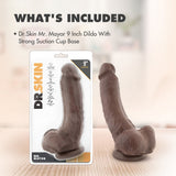 Dr. Skin - Mr. Mayor 9in Dildo with Suction Cup - Chocolate