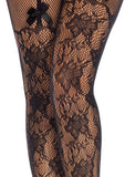 Lacey Suspender Crotchless Tights