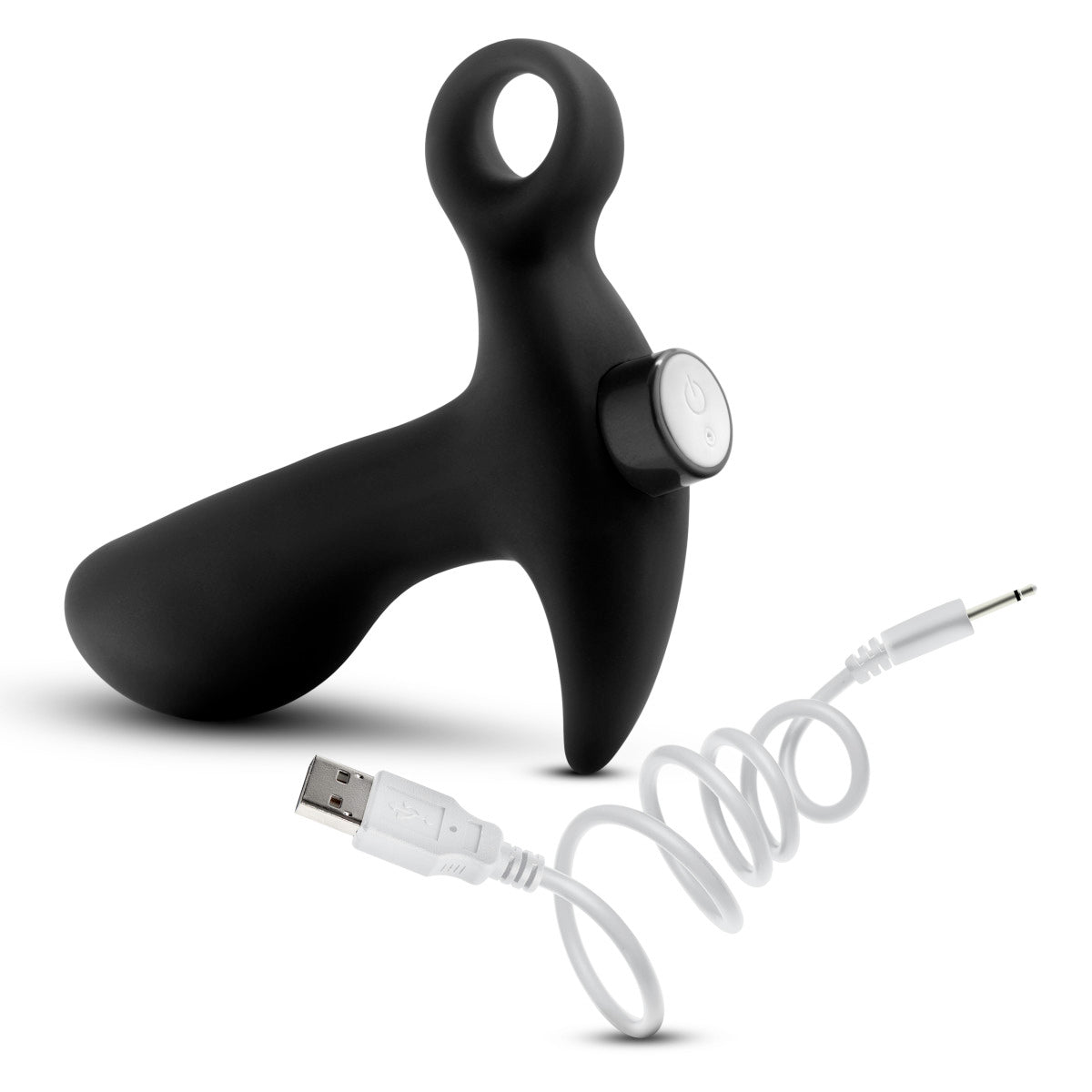 Anal Adventures Platinum - Silicone Vibrating Prostate Massager 01 - Black