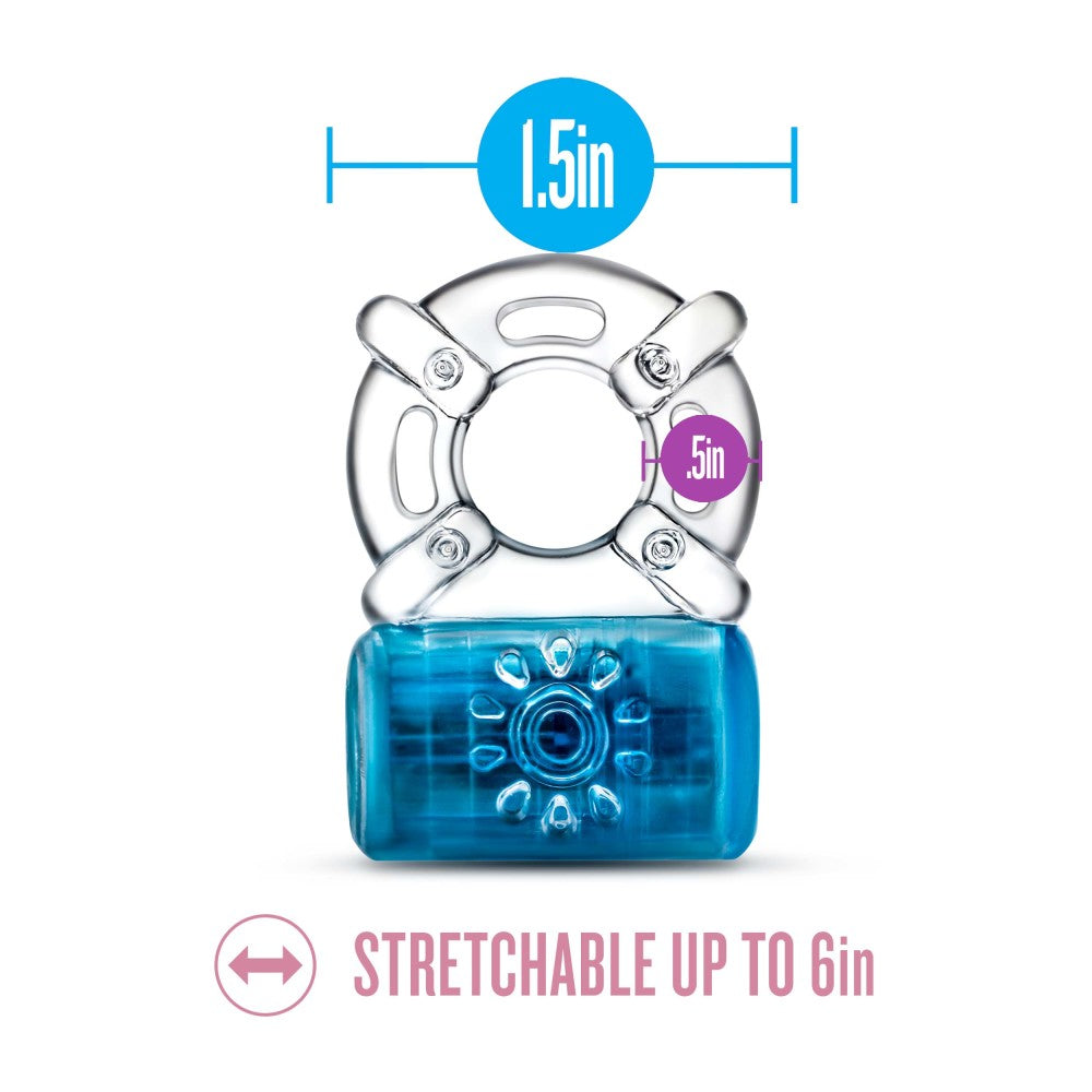 Play with Me Pleaser Rechargeable Cock Ring - Blue