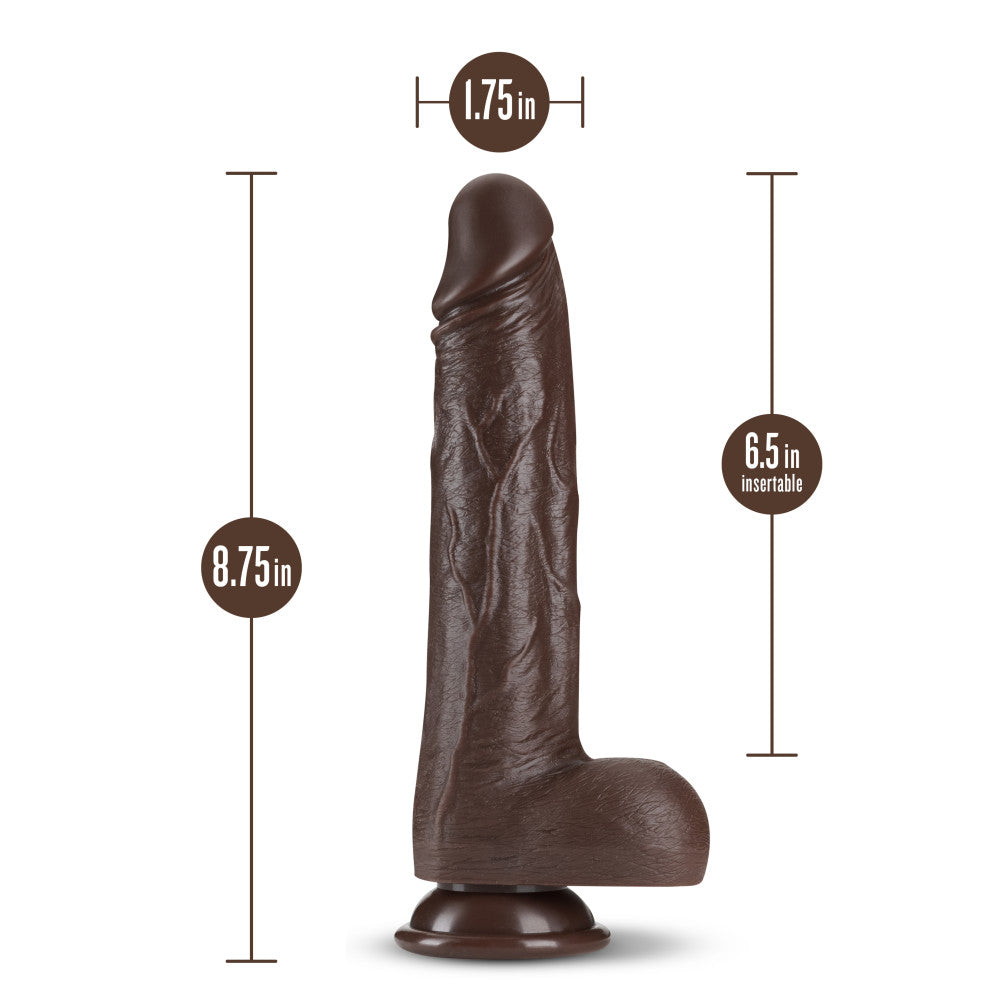 Dr. Skin Silicone - Dr. Murphy - 8 in Thrusting Dildo - Chocolate