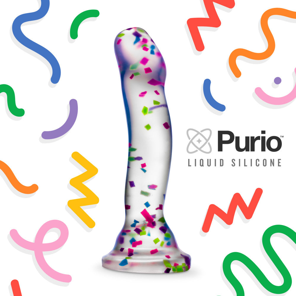 Neo Elite Glow in the Dark Silicone Hanky Panky Dildo 7.5in - Confetti