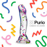 Neo Elite Glow in the Dark Silicone Hanky Panky Dildo 7.5in - Confetti