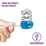 Play with Me Pleaser Rechargeable Cock Ring - Blue
