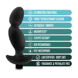 Anal Adventures Platinum - Silicone Vibrating Prostate Massager 04 - Black