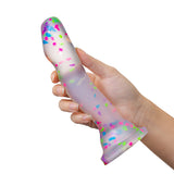 Neo Elite Glow in the Dark Silicone Hanky Panky Dildo 7.5in - Confetti