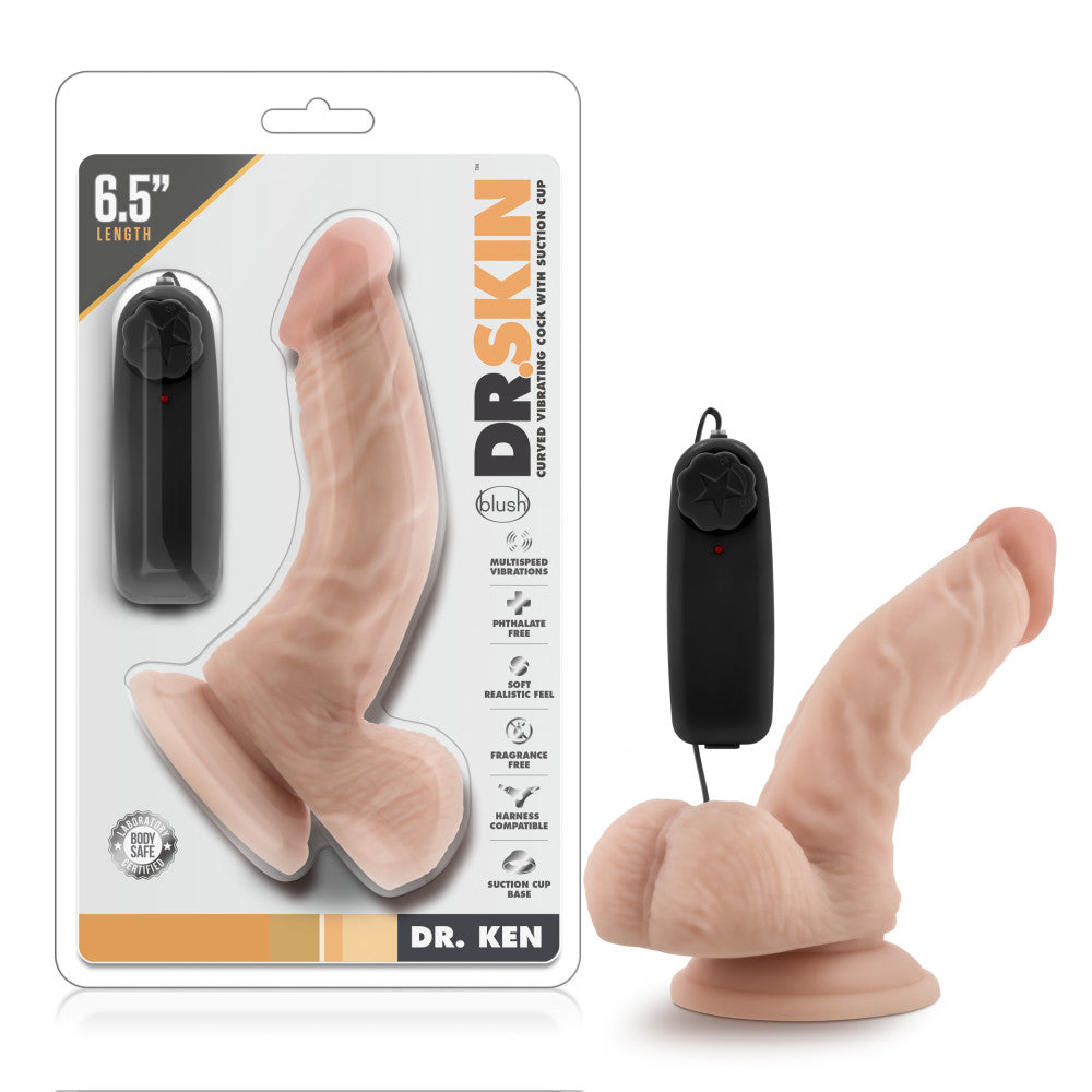 Dr. Skin - Dr. Ken 6.5in Vibrating Cock with Suction Cup - Vanilla