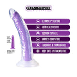 Neo Elite - Glow in the Dark - Light - 7 inch Silicone Dual Density Dong - Neon Purple