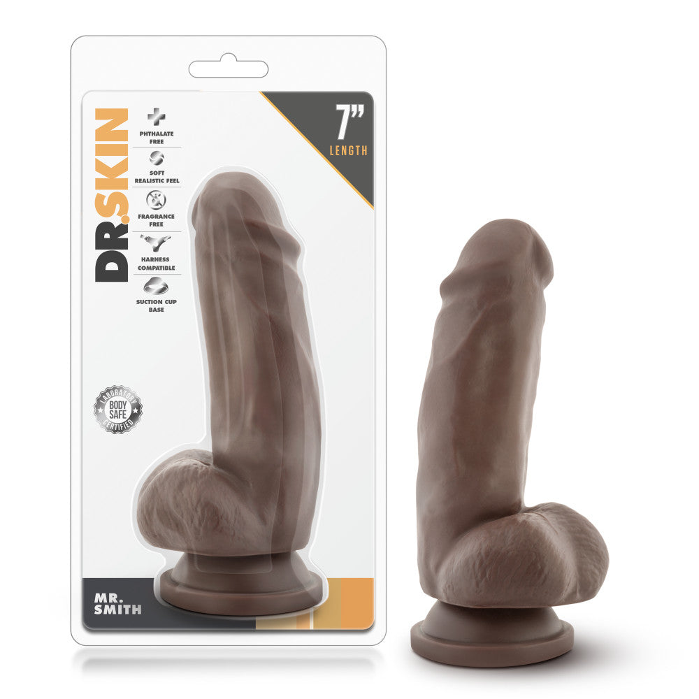Dr. Skin - Mr. Smith 7in Dildo with Suction Cup - Chocolate