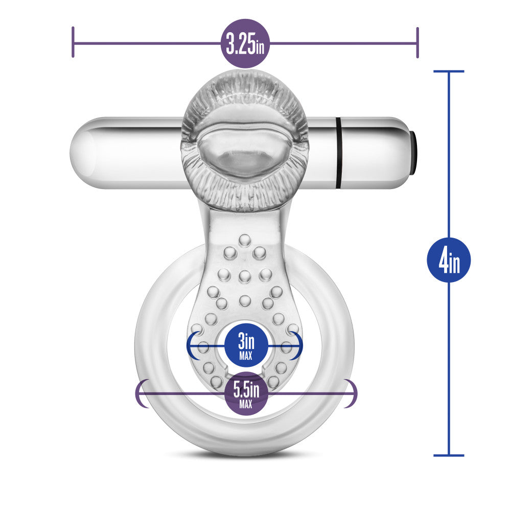 Stay Hard - 10 Function Vibrating Tongue Ring - Clear