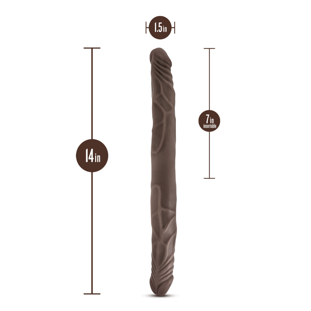Dr. Skin - 14in Double Dildo - Chocolate