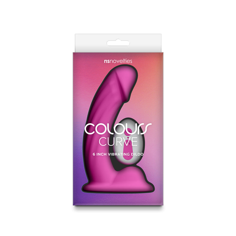 Colours Curve Silicone Vibrating Dildo with Remote Control 5in