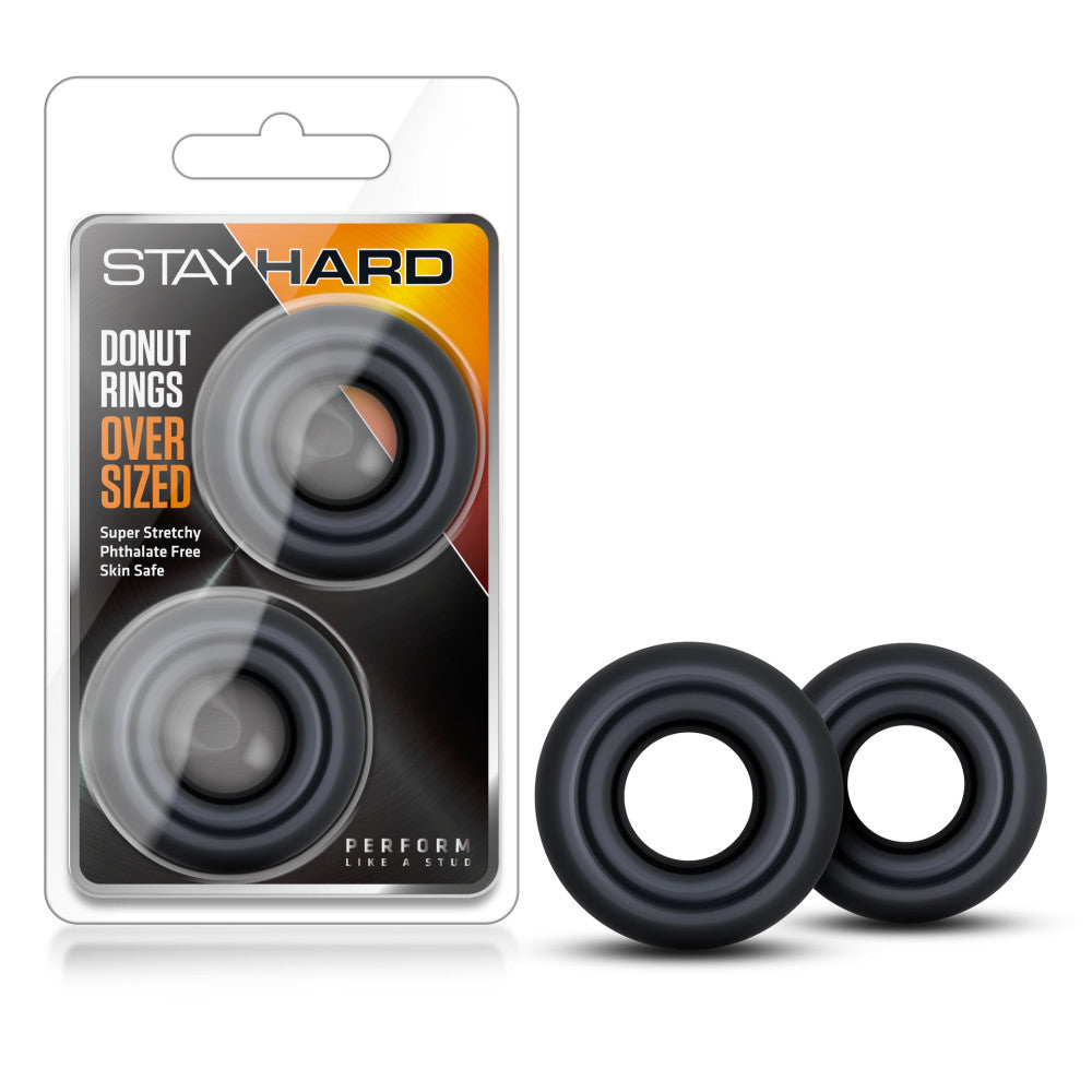 Stay Hard - Donut Rings Oversized - Black