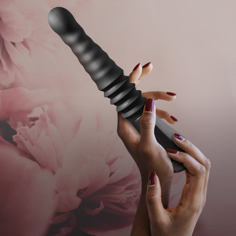 Temptasia Lazarus Rechargeable Silicone Thrusting Dildo - Black